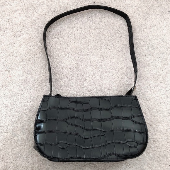 3 for $25⚡️SHEIN Black Croc Embossed Baguette Bag - Picture 3 of 8